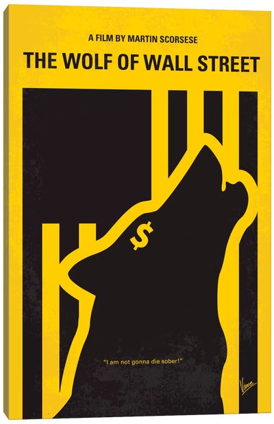 The Wolf Of Wall Street Minimal Movie Poster Canvas Art Print - Minimalist Movie Posters