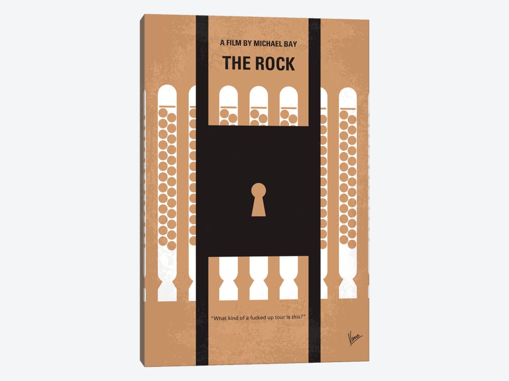 The Rock Minimal Movie Poster by Chungkong 1-piece Canvas Wall Art