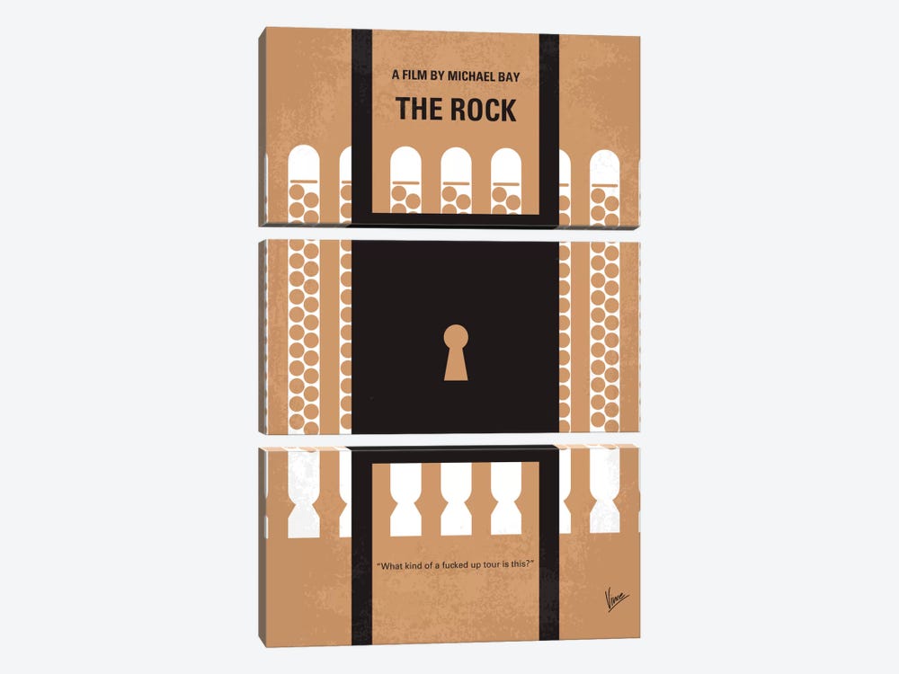 The Rock Minimal Movie Poster by Chungkong 3-piece Canvas Art