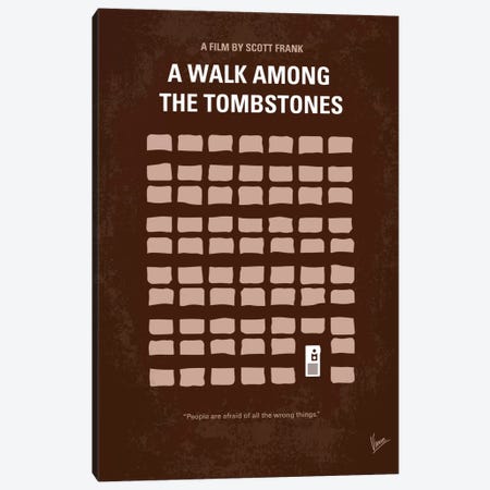 A Walk Among The Tombstones Minimal Movie Poster Canvas Print #CKG349} by Chungkong Canvas Artwork