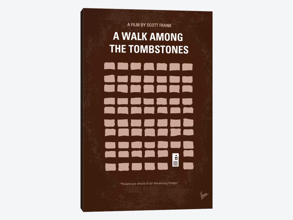 A Walk Among The Tombstones Minimal Movie Poster by Chungkong 1-piece Canvas Wall Art
