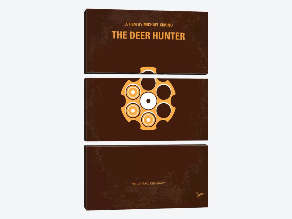 The Deer Hunter Minimal Movie Poster by Chungkong 3-piece Canvas Wall Art