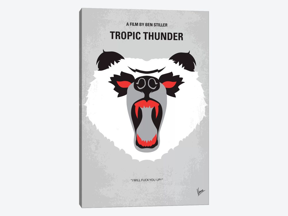 Tropic Thunder Minimal Movie Poster by Chungkong 1-piece Canvas Wall Art