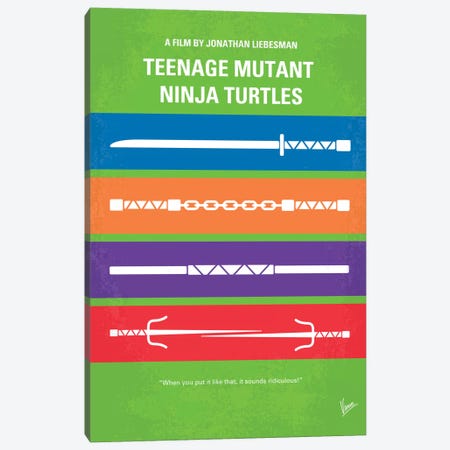 Teenage Mutant Ninja Turtles Minimal Movie Poster Canvas Print #CKG354} by Chungkong Canvas Wall Art