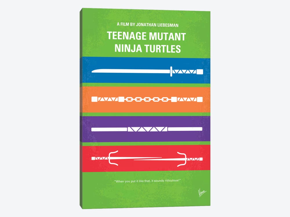 Teenage Mutant Ninja Turtles Minimal Movie Poster by Chungkong 1-piece Canvas Wall Art