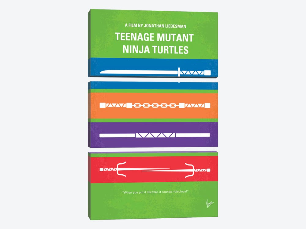 Teenage Mutant Ninja Turtles Minimal Movie Poster by Chungkong 3-piece Canvas Wall Art