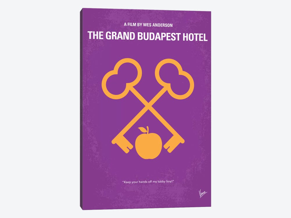 The Grand Budapest Hotel Minimal Movie Poster by Chungkong 1-piece Canvas Print