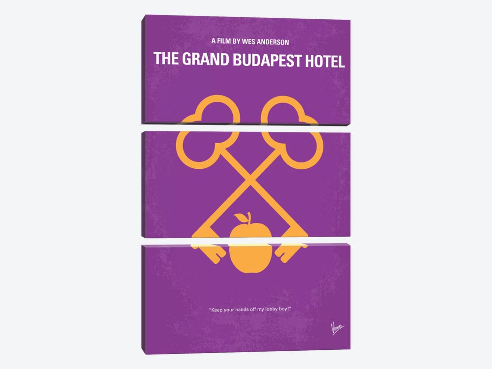 The Grand Budapest Hotel Minimal Movie Poster by Chungkong 3-piece Canvas Art Print