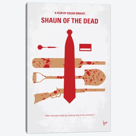 Shaun Of The Dead Minimal Movie Poster Canvas Print #CKG357} by Chungkong Canvas Artwork