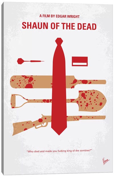 Shaun Of The Dead Minimal Movie Poster Canvas Art Print - Chungkong's Action & Adventure Movie Posters