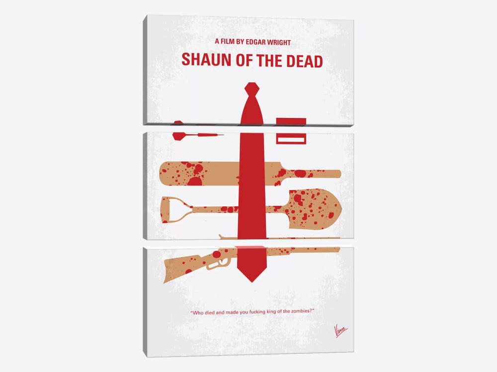Shaun Of The Dead Minimal Movie Poster by Chungkong 3-piece Art Print