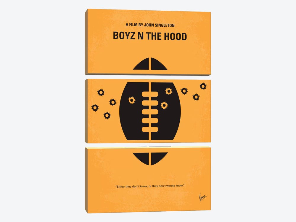 Boyz N' The Hood Minimal Movie Poster by Chungkong 3-piece Canvas Art Print
