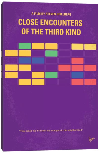 Encounters Of The Third Kind Minimal Movie Poster Canvas Art Print - Chungkong's Science Fiction Movie Posters