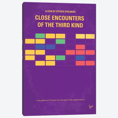 Encounters Of The Third Kind Minimal Movie Poster Canvas Print #CKG361} by Chungkong Canvas Artwork