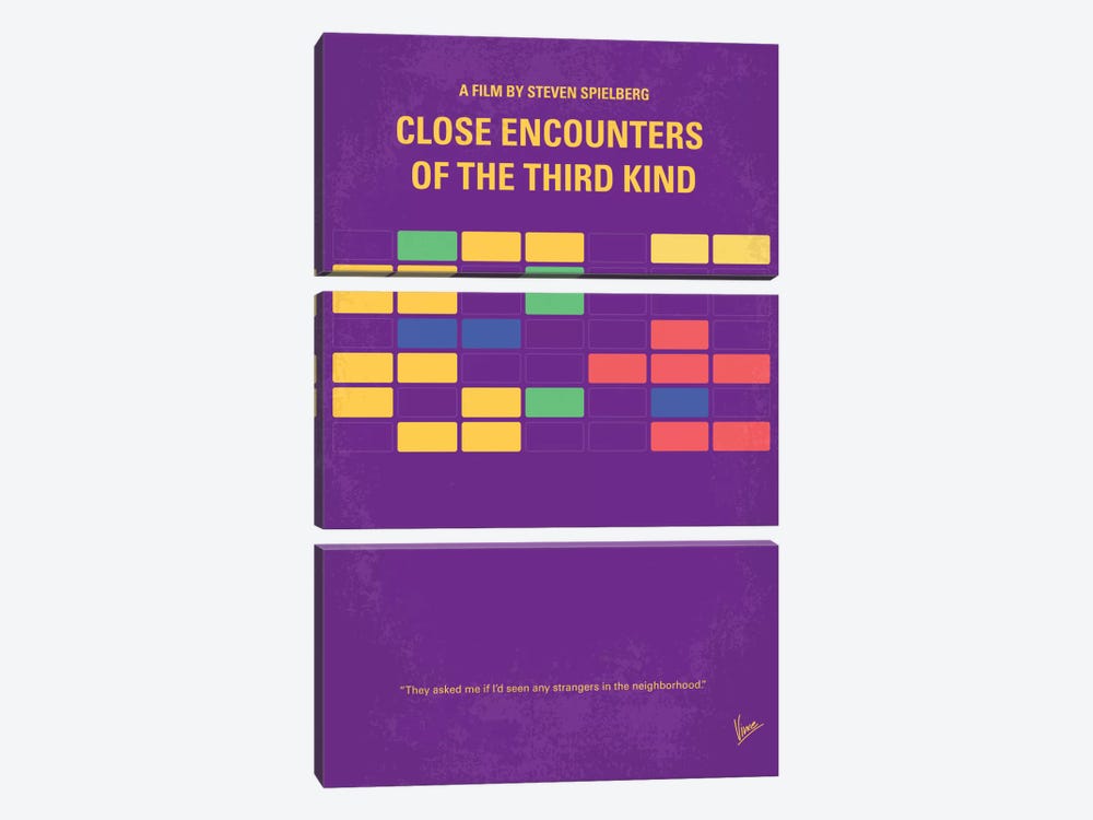 Encounters Of The Third Kind Minimal Movie Poster by Chungkong 3-piece Canvas Artwork