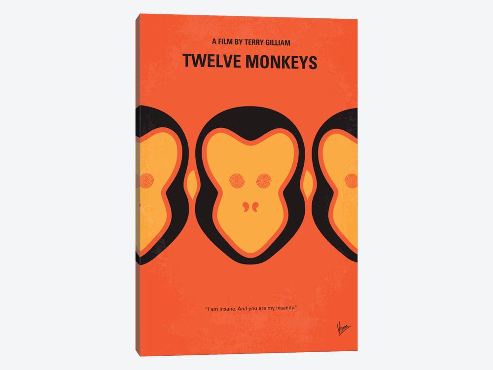 12 Monkeys Minimal Movie Poster by Chungkong 1-piece Canvas Wall Art