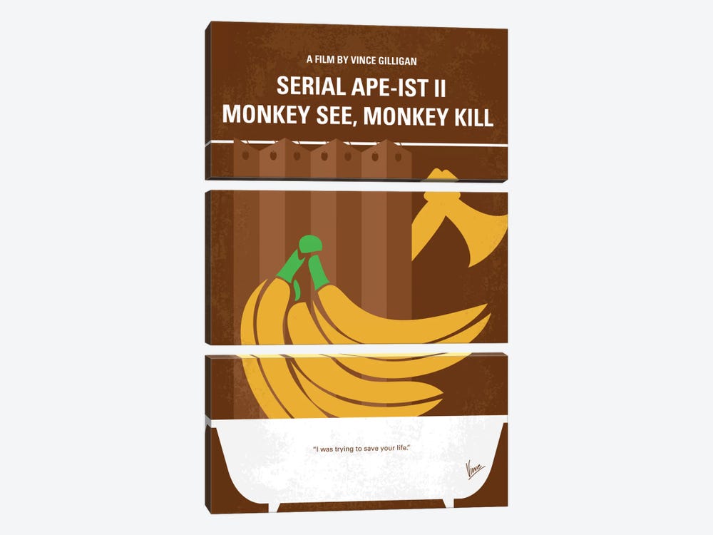 Serial Ape-ist Minimal Movie Poster by Chungkong 3-piece Canvas Art Print