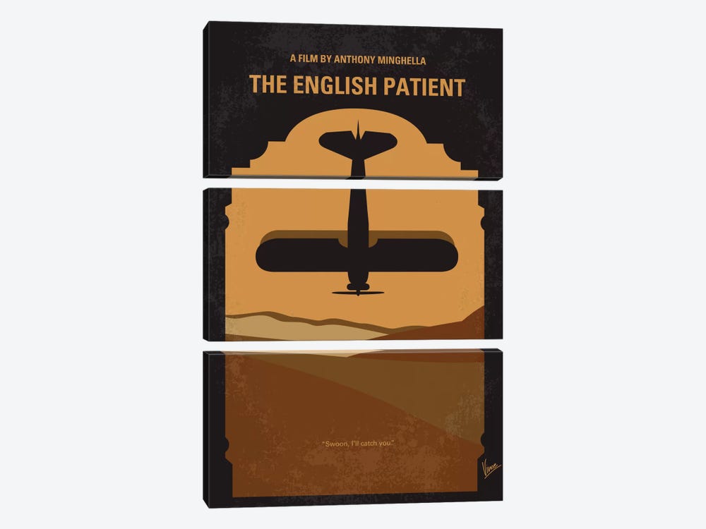 The English Patient Minimal Movie Poster by Chungkong 3-piece Canvas Art