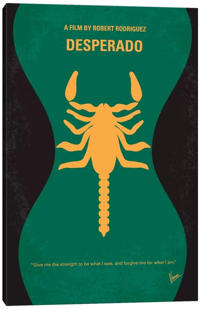 Desperado Minimal Movie Poster Canvas Art Print - Scorpion Art