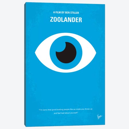 Zoolander Minimal Movie Poster Canvas Print #CKG370} by Chungkong Art Print