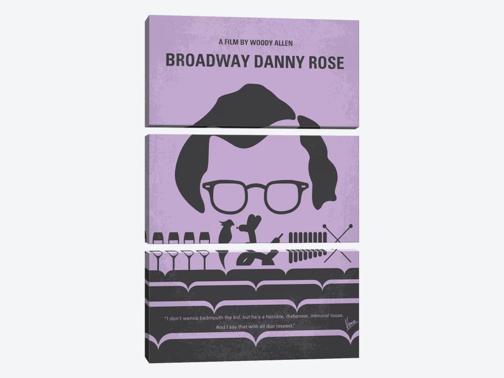 Broadway Danny Rose Minimal Movie Poster by Chungkong 3-piece Canvas Art Print