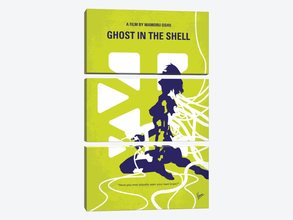 Ghost In The Shell Minimal Movie Poster by Chungkong 3-piece Canvas Artwork