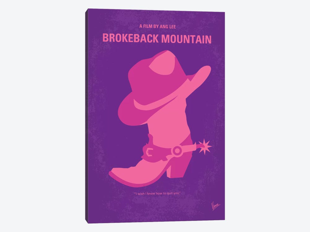 Brokeback Mountain Minimal Movie Poster by Chungkong 1-piece Canvas Print