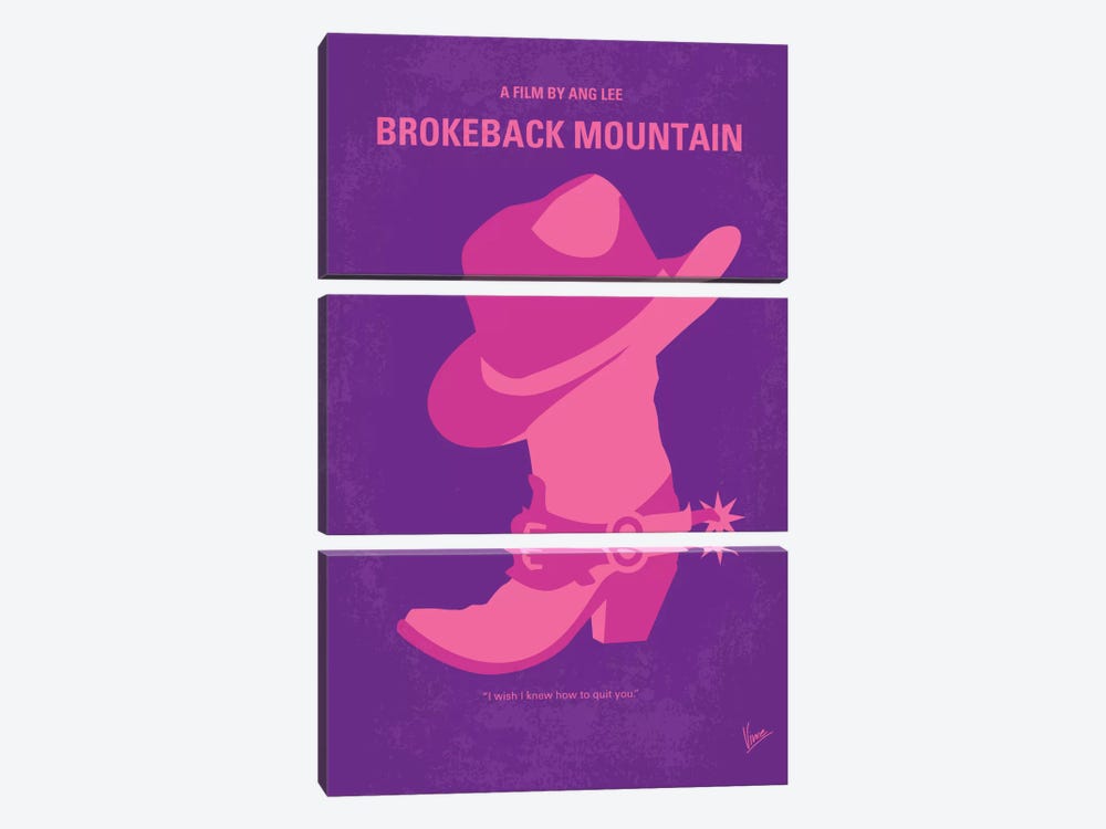 Brokeback Mountain Minimal Movie Poster by Chungkong 3-piece Canvas Print