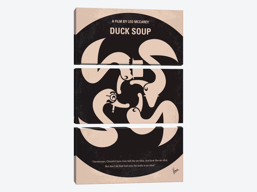 Duck Soup Minimal Movie Poster by Chungkong 3-piece Canvas Wall Art