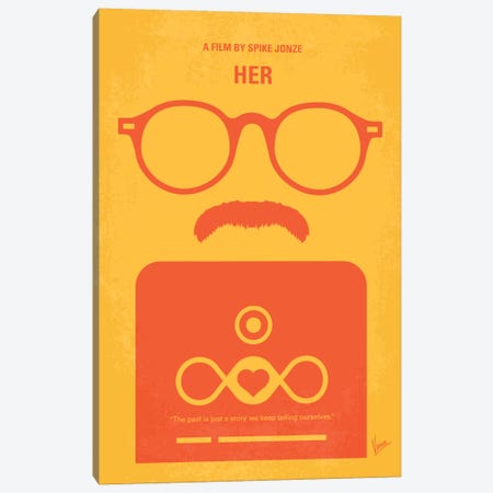 Her Minimal Movie Poster Canvas Print #CKG380} by Chungkong Canvas Artwork