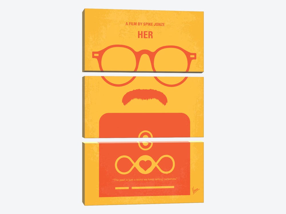 Her Minimal Movie Poster by Chungkong 3-piece Canvas Art Print