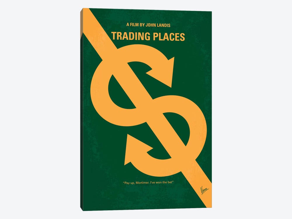 Trading Places Minimal Movie Poster by Chungkong 1-piece Canvas Art