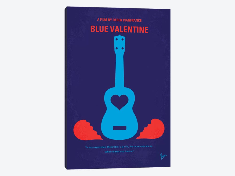 Blue Valentine Minimal Movie Poster by Chungkong 1-piece Canvas Artwork