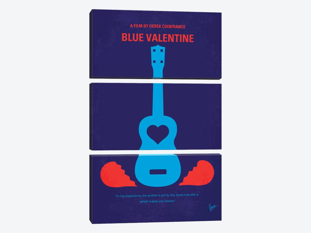 Blue Valentine Minimal Movie Poster by Chungkong 3-piece Canvas Art