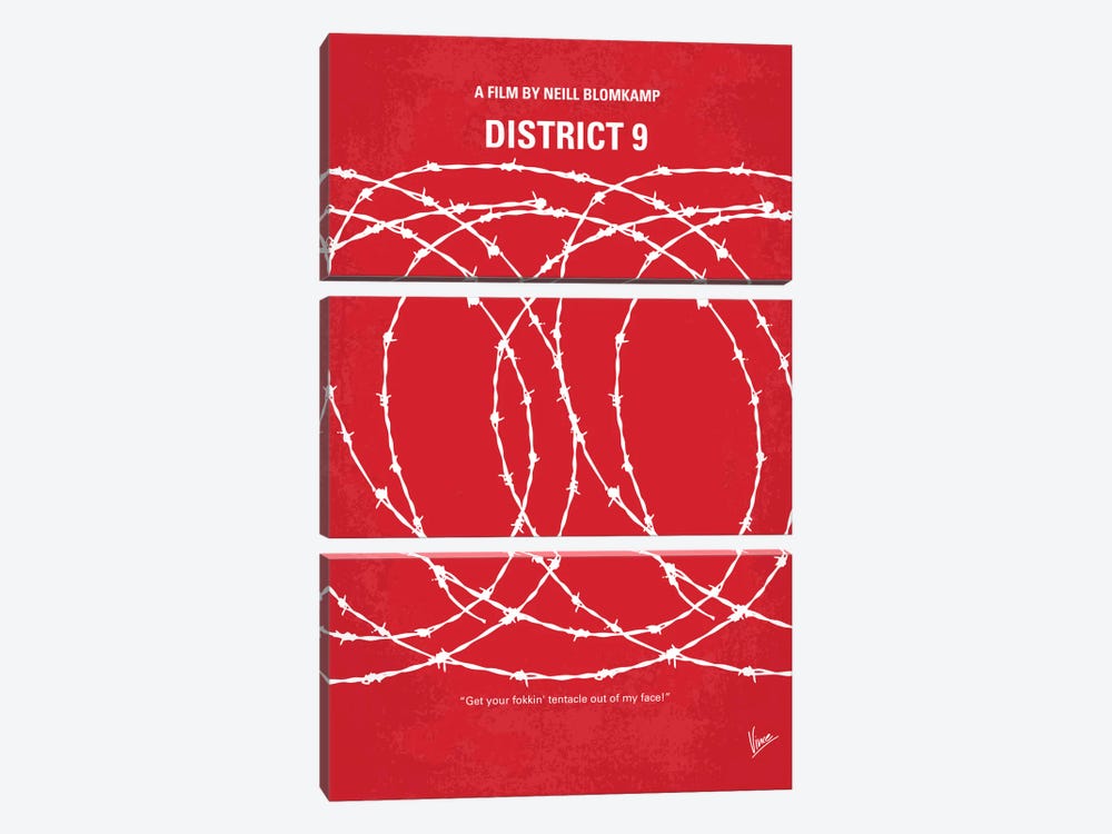 District 9 Minimal Movie Poster 3-piece Canvas Artwork