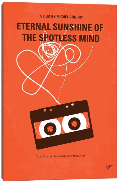 Eternal Sunshine Of The Spotless Mind Minimal Movie Poster Canvas Art Print - Minimalist Posters