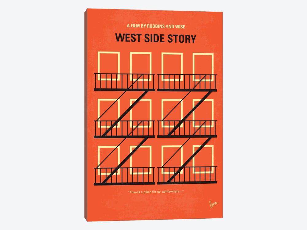 West Side Story Minimal Movie Poster by Chungkong 1-piece Canvas Art Print