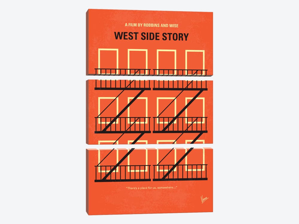 West Side Story Minimal Movie Poster by Chungkong 3-piece Canvas Art Print