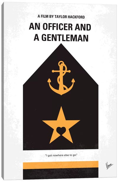 An Officer And A Gentleman Minimal Movie Poster Canvas Art Print - Romance Minimalist Movie Posters