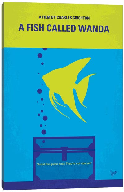 A Fish Called Wanda Minimal Movie Poster Canvas Art Print - Crime & Gangster Movie Art