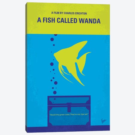 A Fish Called Wanda Minimal Movie Poster Canvas Print #CKG397} by Chungkong Canvas Wall Art