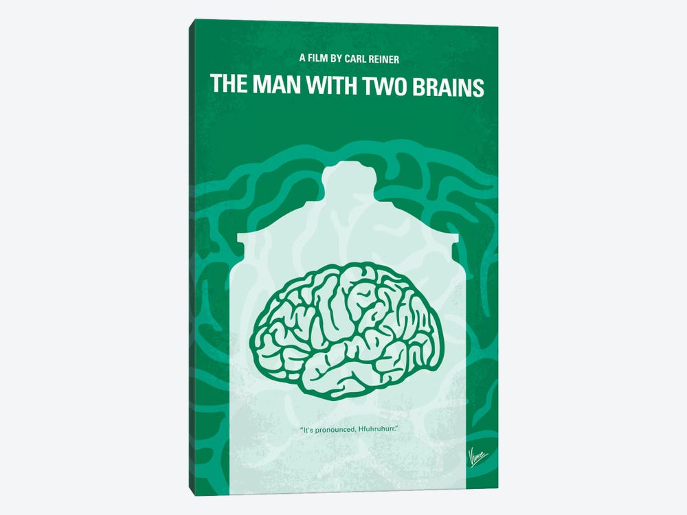 The Man With Two Brains Minimal Movie Poster by Chungkong 1-piece Canvas Art