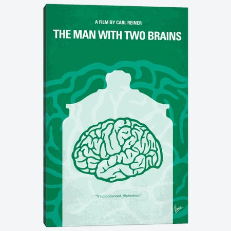 The Man With Two Brains Minimal Movie Poster Canvas Print #CKG398} by Chungkong Canvas Art Print