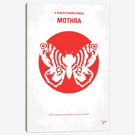 Mothra Minimal Movie Poster Canvas Print #CKG399} by Chungkong Art Print
