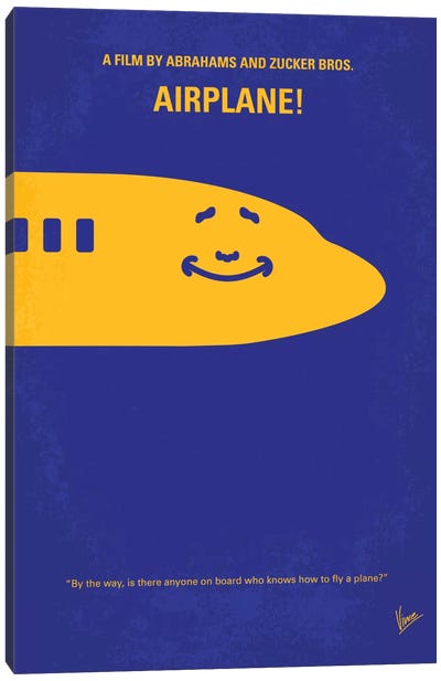 Airplane! Minimal Movie Poster Canvas Art Print - Chungkong's Comedy Movie Posters