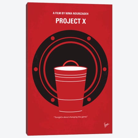Project X Minimal Movie Poster Canvas Print #CKG401} by Chungkong Canvas Print
