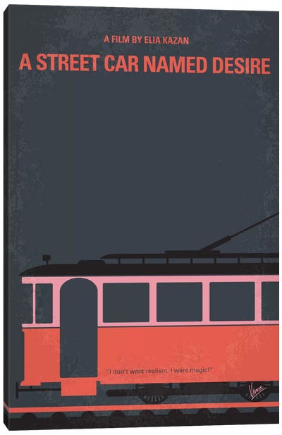 A Street Car Named Desire Minimal Movie Poster Canvas Art Print - Train Art