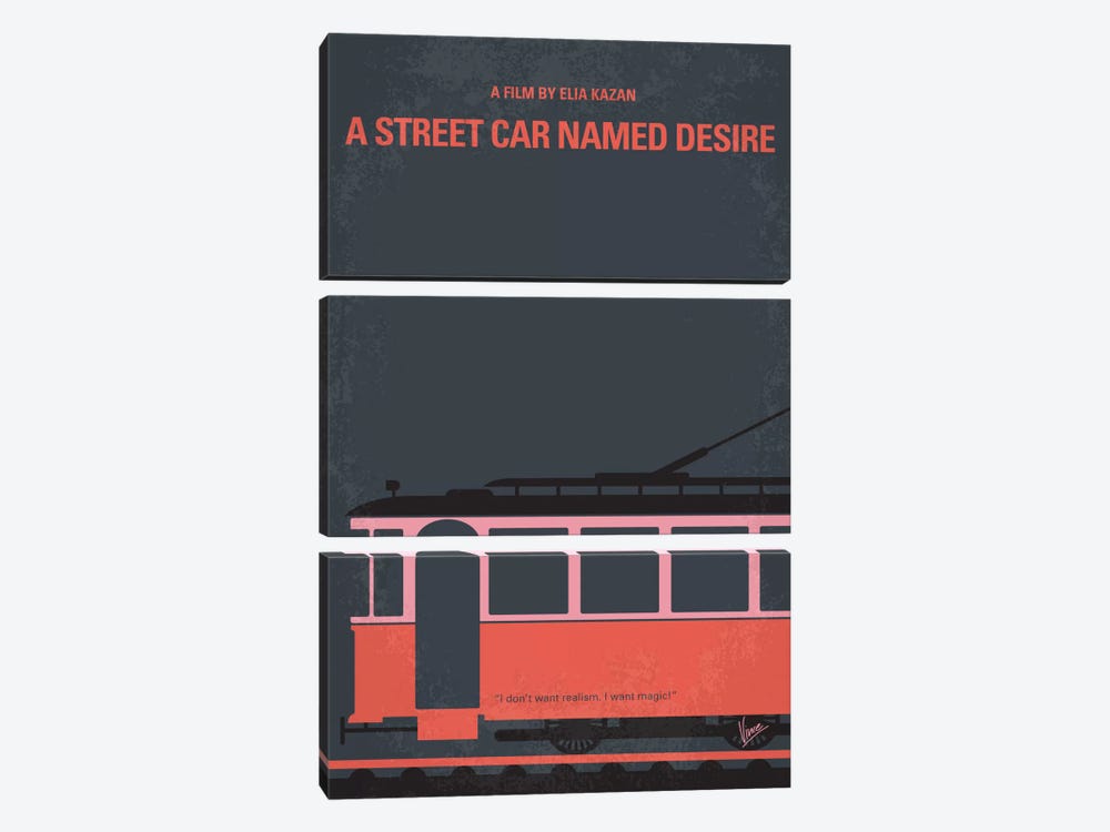 A Street Car Named Desire Minimal Movie Poster by Chungkong 3-piece Canvas Art Print