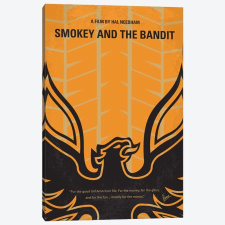 Smokey And The Bandit Minimal Movie Poster Canvas Print #CKG406} by Chungkong Canvas Wall Art