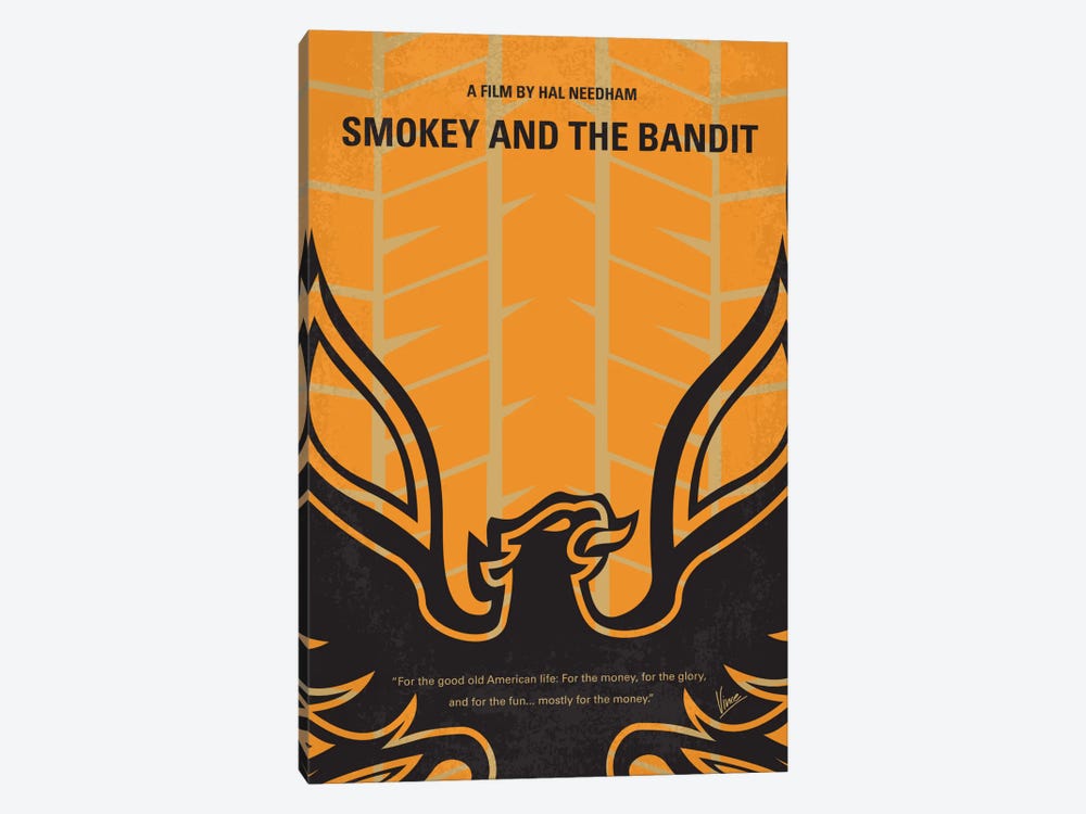 Smokey And The Bandit Minimal Movie Poster by Chungkong 1-piece Canvas Art